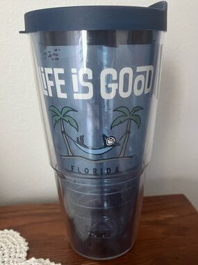 Life Is Good: Navy Blue Florida Tumbler with Lid